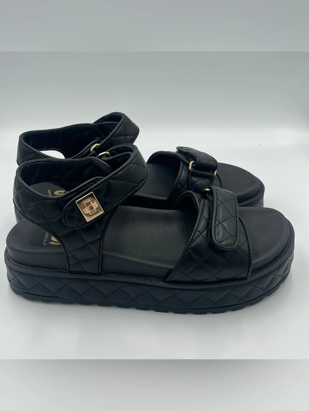 Sonoma Loreen Quilted Onyx Platform Sandals Women’s Size 7.5, 9.5, 10